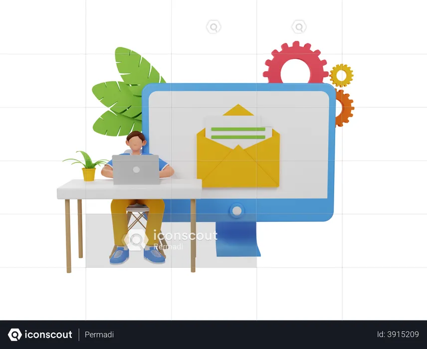 Email marketing  3D Illustration