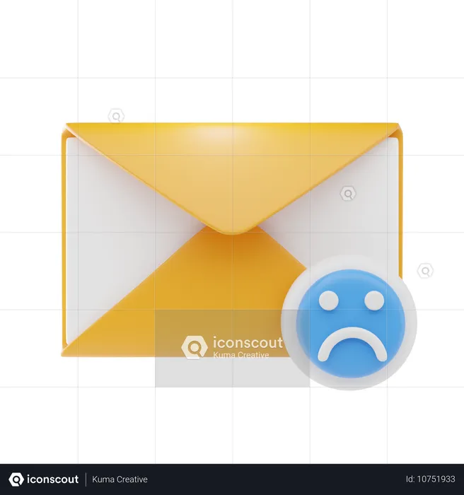 Envoyer un mauvais avis par e-mail  3D Icon