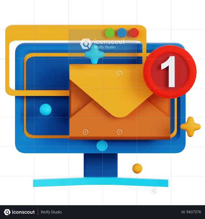 EMAIL ON COMPUTER  3D Icon