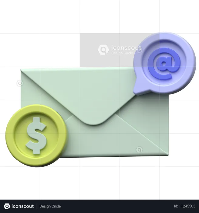 Paiement par e-mail  3D Icon