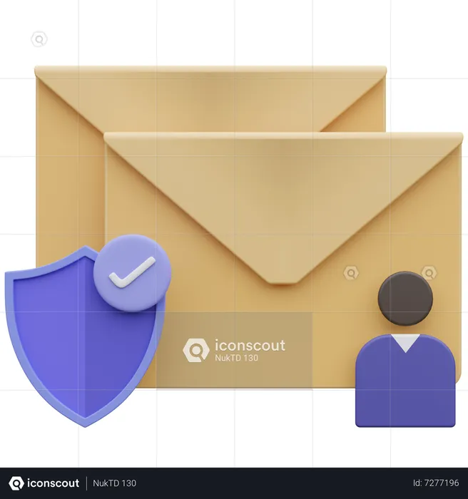 Sécurité du courrier électronique  3D Icon