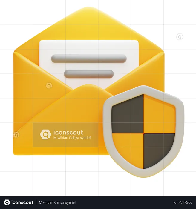 Sécurité du courrier électronique  3D Icon