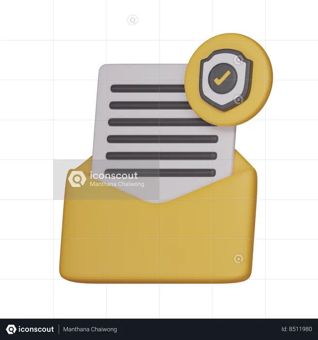 Segurança de e-mail  3D Icon