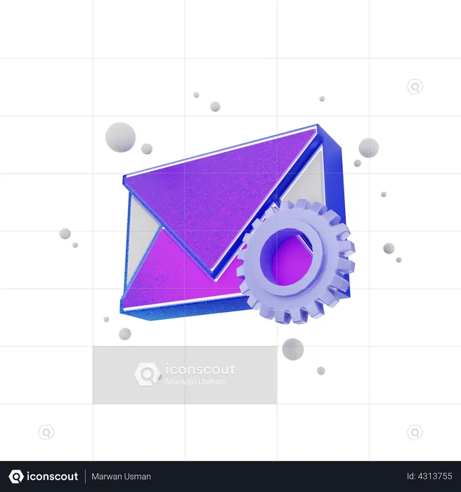 Email Settings  3D Illustration