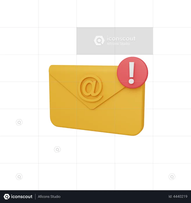 Email Warning  3D Illustration