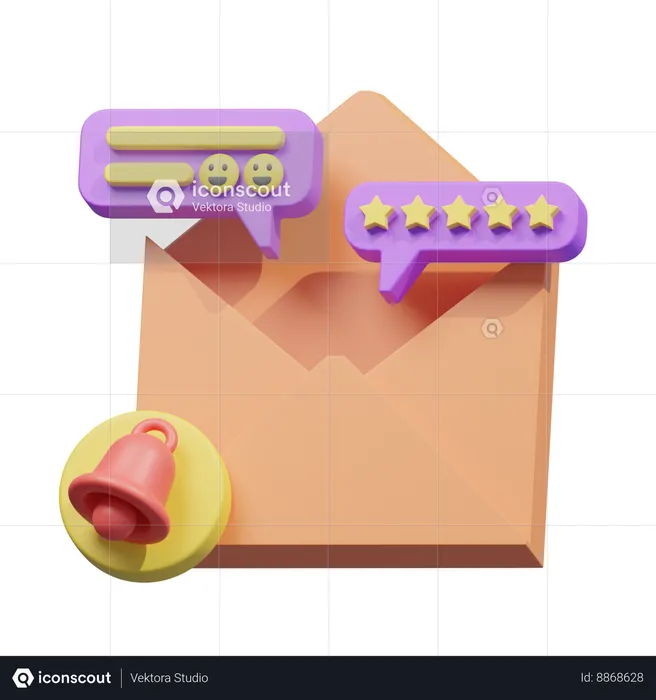 Email with bubble chat  3D Icon