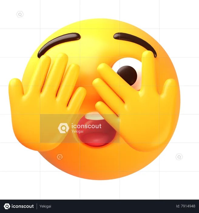 Embarrased face Emoji 3D Icon