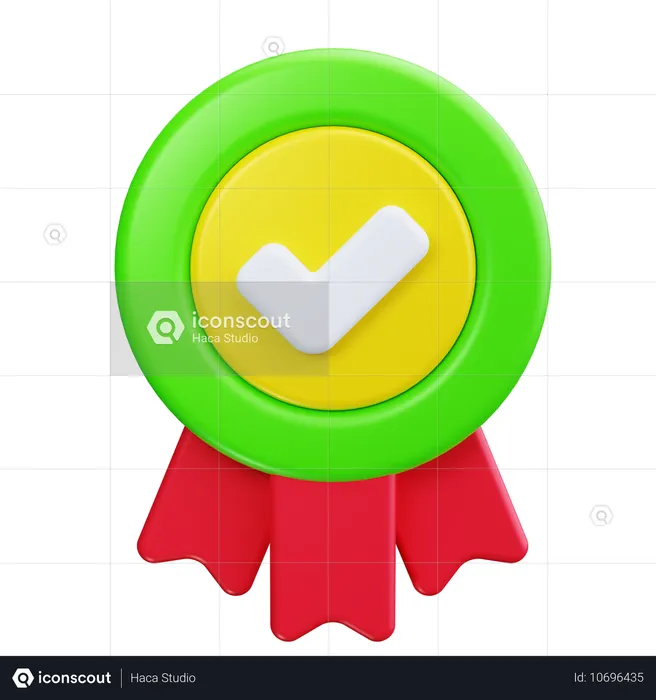 Emblema circular com estrela  3D Icon