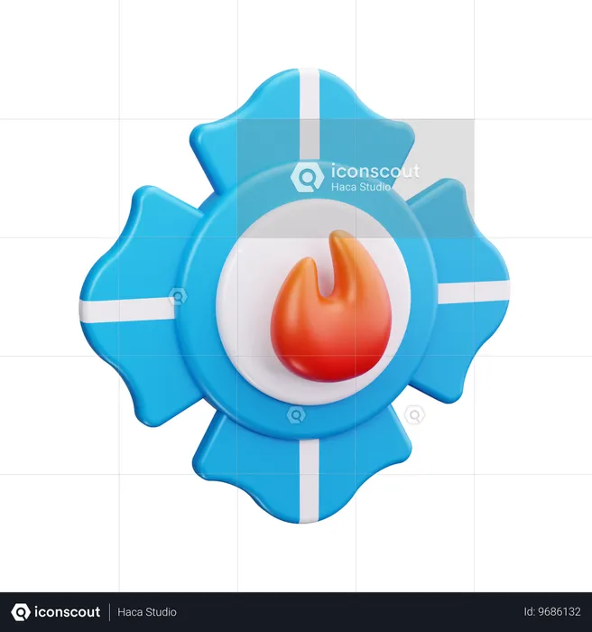 Emblema de fuego  3D Icon