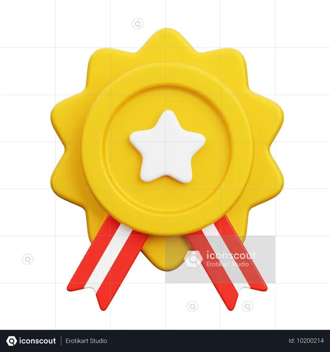 Distintivo de Ouro  3D Icon