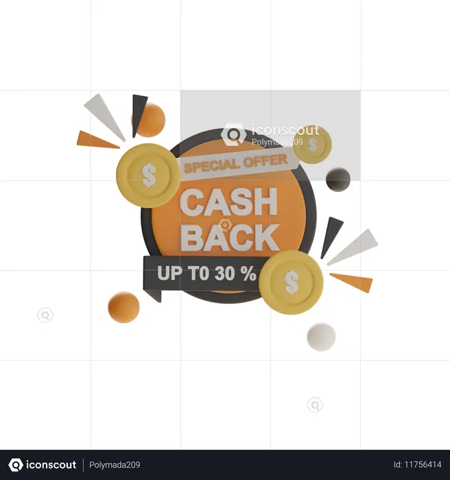 Crachá de devolução de dinheiro  3D Icon