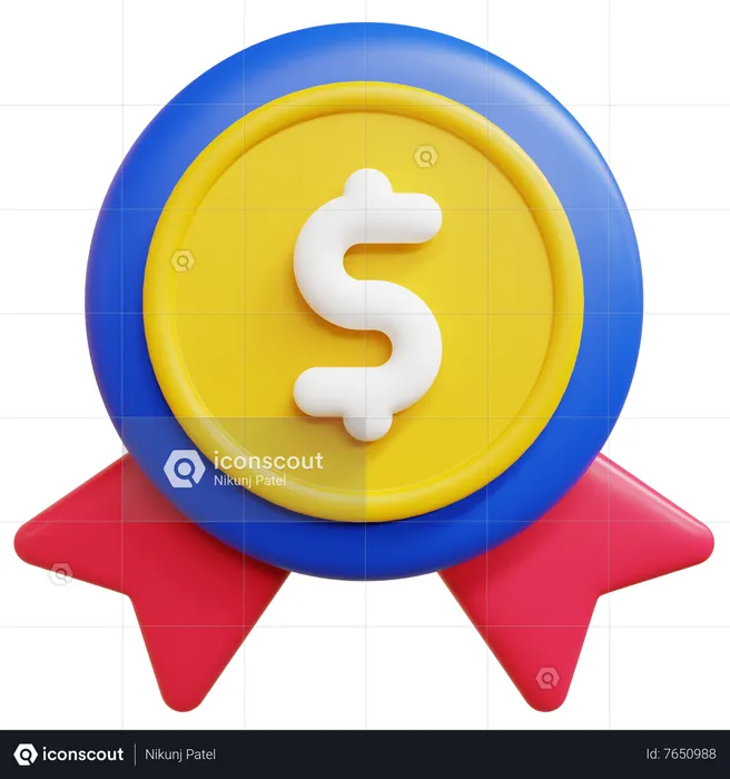 Distintivo de dólar  3D Icon