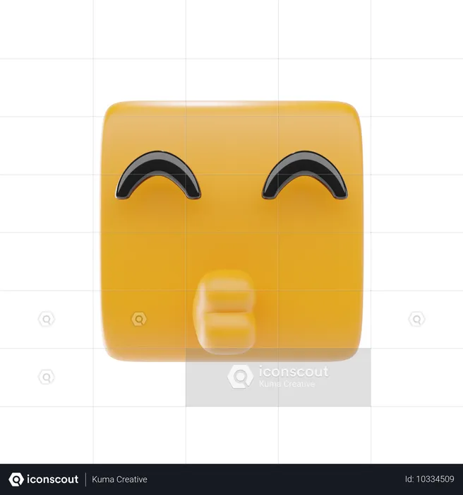 Embrasser le visage avec les yeux fermés Emoji 3D Icon