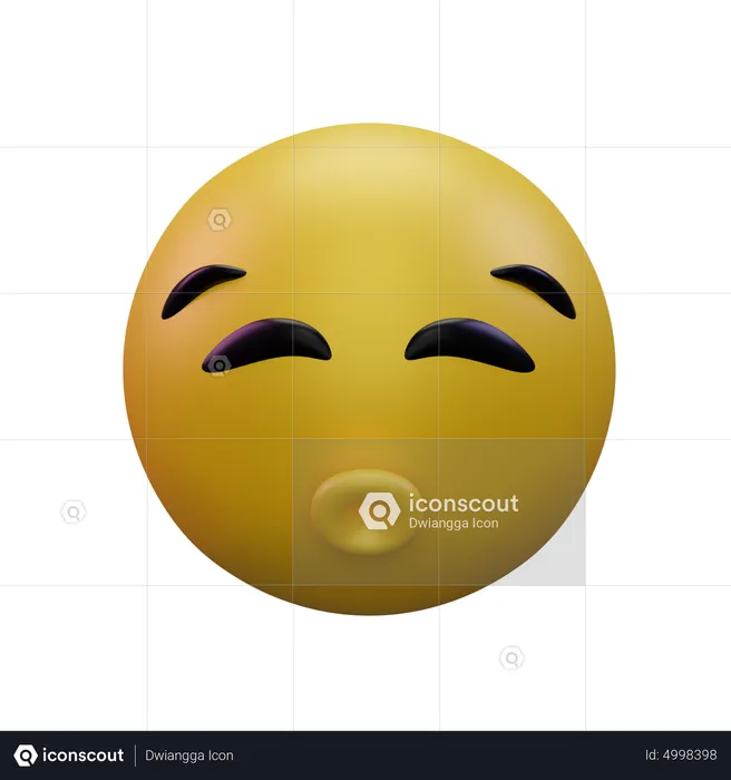 Embrasser le visage avec les yeux fermés Emoji 3D Icon