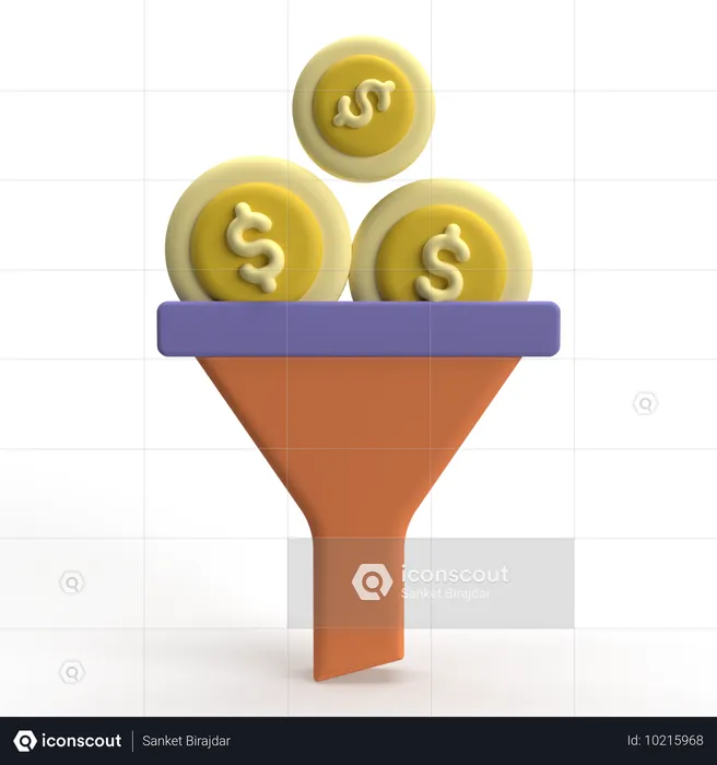 Embudo de dólar  3D Icon