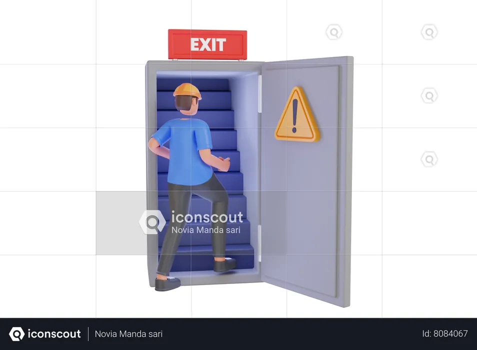 Emergency Exit Door  3D Illustration