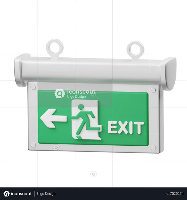 Emergency Exit Sign  3D Icon