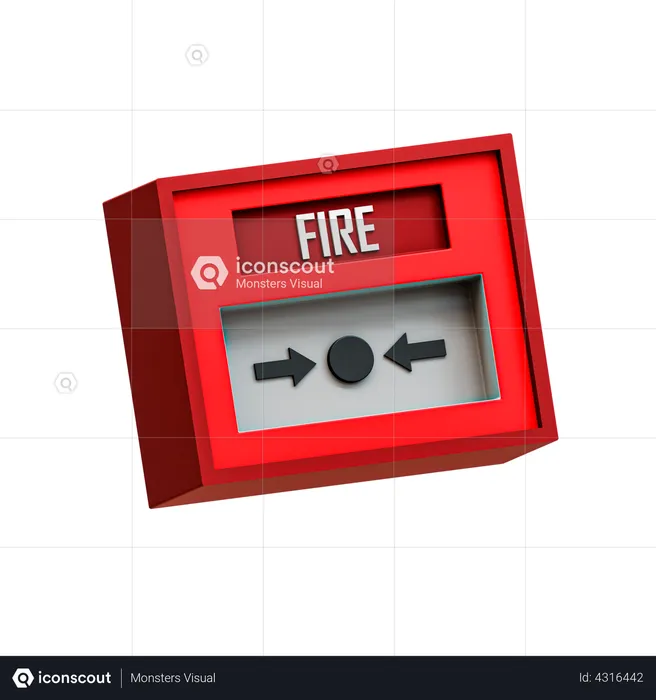 Emergency Fire Button  3D Illustration