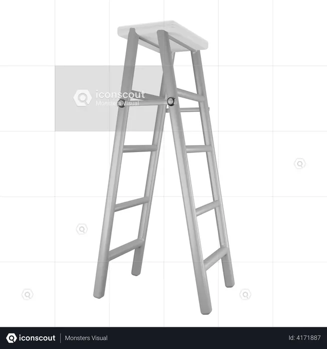 Emergency folding stairs  3D Illustration