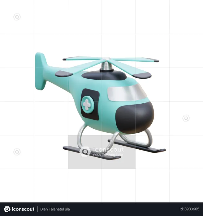 Emergency Helicopter  3D Icon