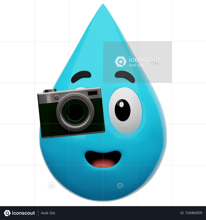 Emoji tomando una foto con el agua Emoji 3D Icon