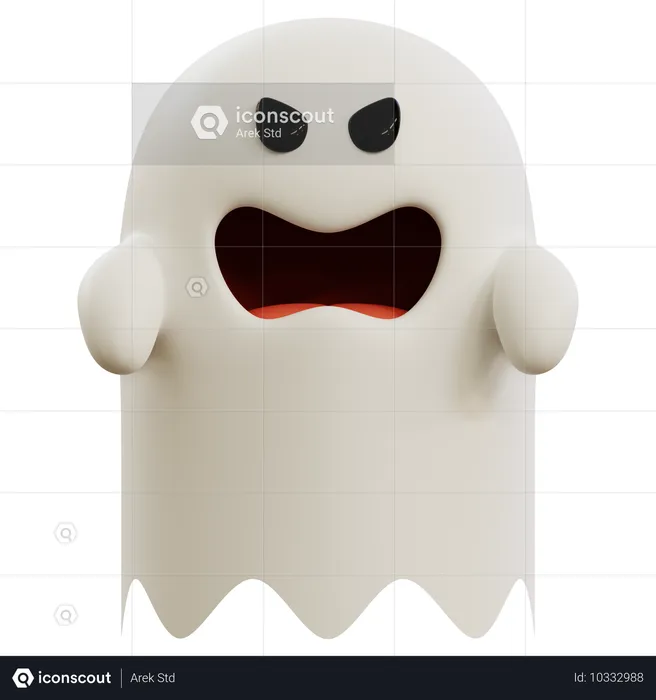 Emoji Angry Ghost Emoji 3D Icon