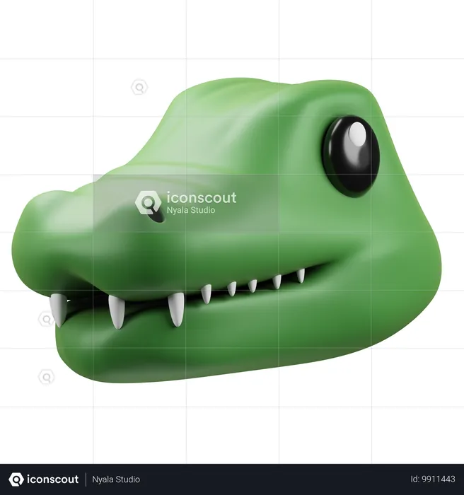 Emoji de cabeça de crocodilo  3D Icon