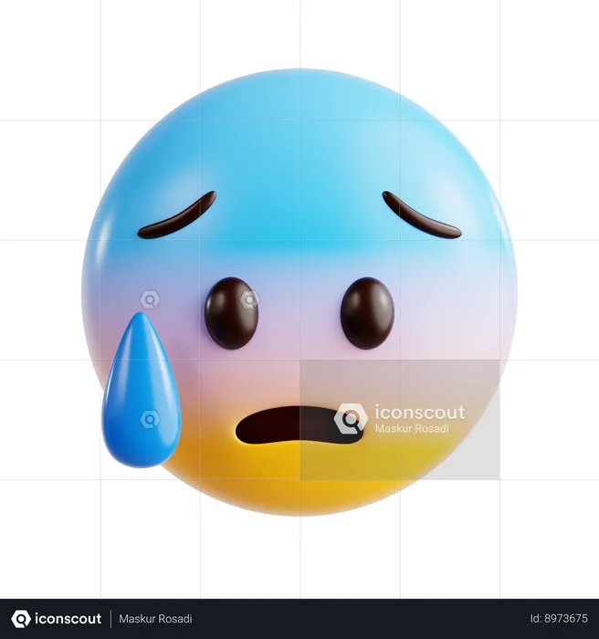 Emoji de rosto ansioso Emoji 3D Icon