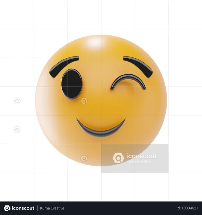 Emoji visage clignotant Emoji 3D Icon