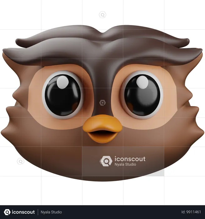 Emoji de cabeça de coruja  3D Icon