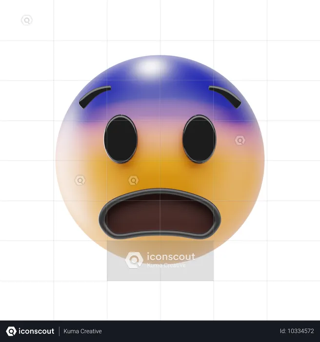Emoji de cara temerosa Emoji 3D Icon