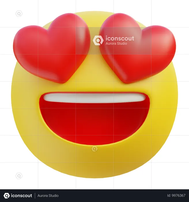 Emoji de olhos de amor Emoji 3D Icon