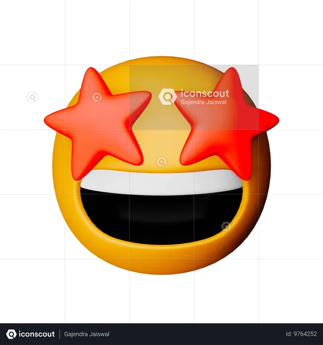 Emoji de rosto estrelado Emoji 3D Icon