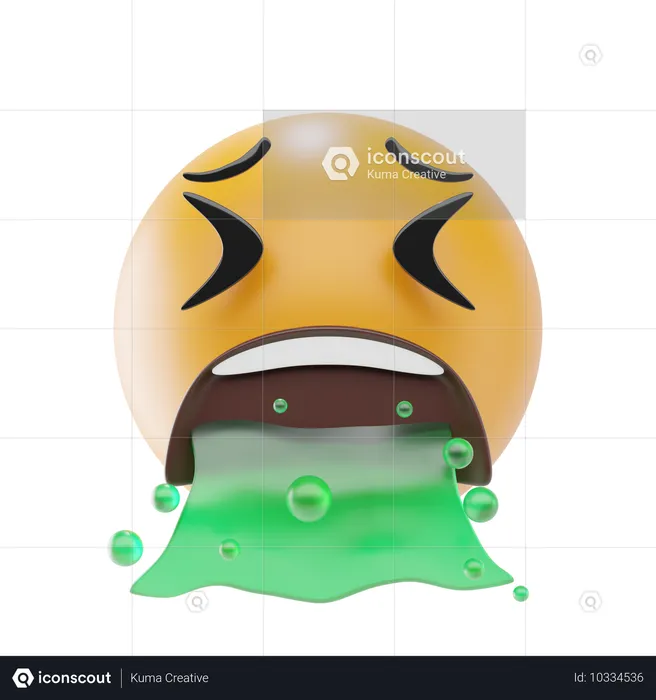 Rosto vomitando emoji Emoji 3D Icon