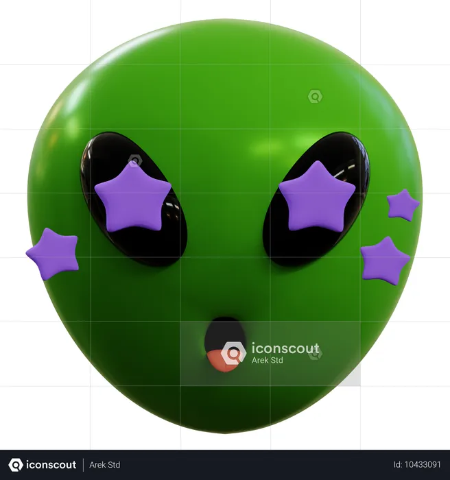 Emoji fofo de estrela alienígena Emoji 3D Icon