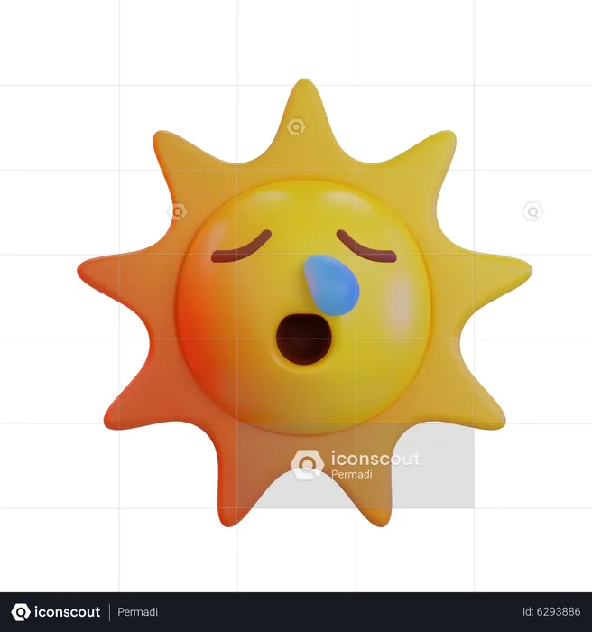 Emoji de estrés solar Emoji 3D Icon