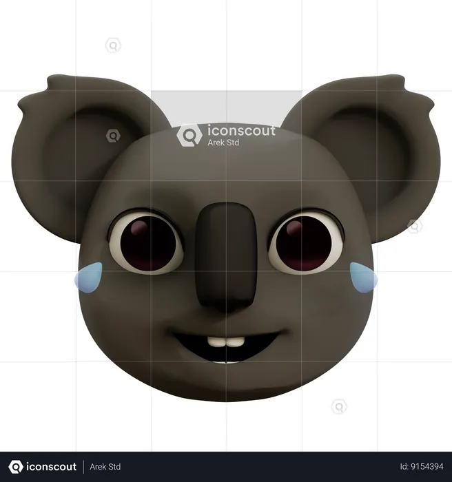 Emoji Funny Koala Laughing Out Loud Emoji 3D Icon