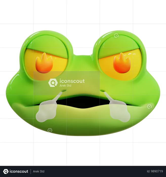 Emoji grenouille très en colère Emoji 3D Icon