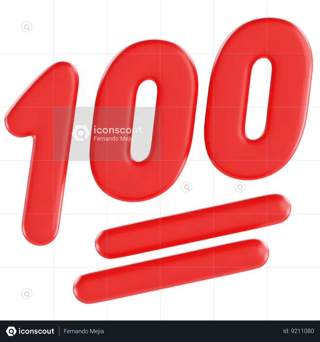 Hundred Point Emoji 3D Icon