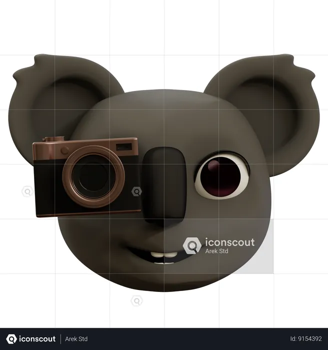 Emoji Koala Taking Photo Emoji 3D Icon