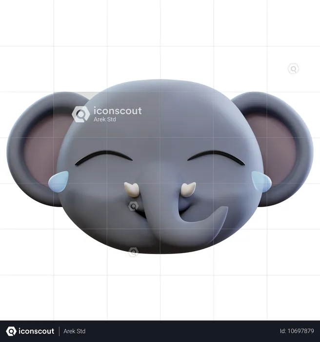 Emoji lustiger Elefant, der laut lacht Emoji 3D Icon