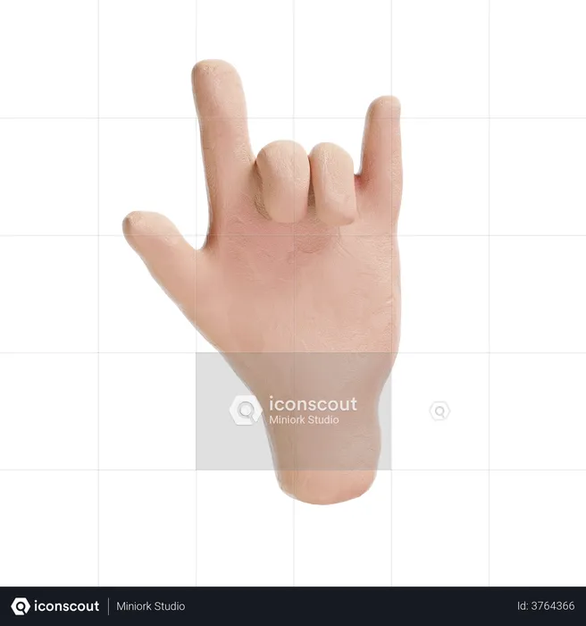 Emoji de mano de metal Logo 3D Logo