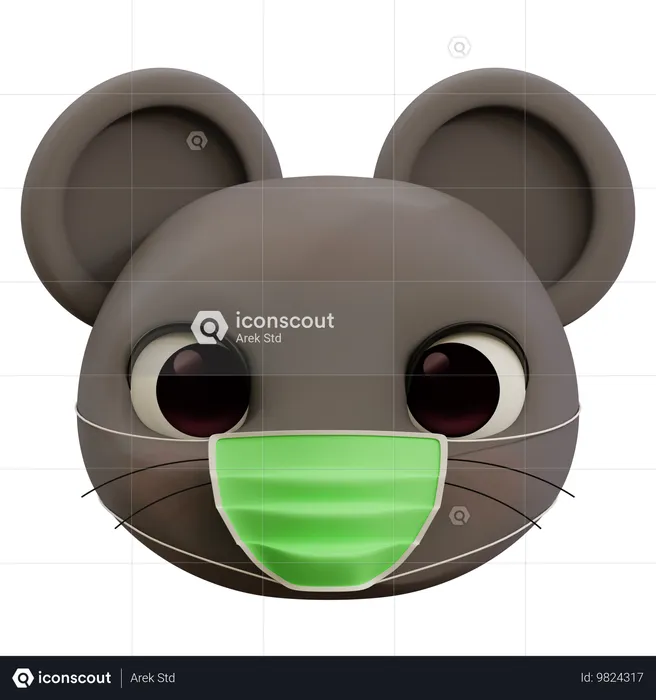 Emoji Mouse Has Flu Emoji 3D Icon