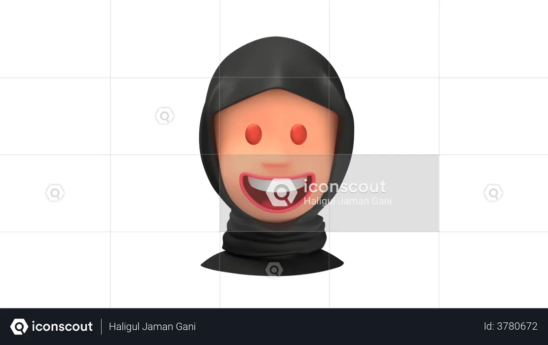 Emoji de mulher árabe rindo Emoji 3D Emoji