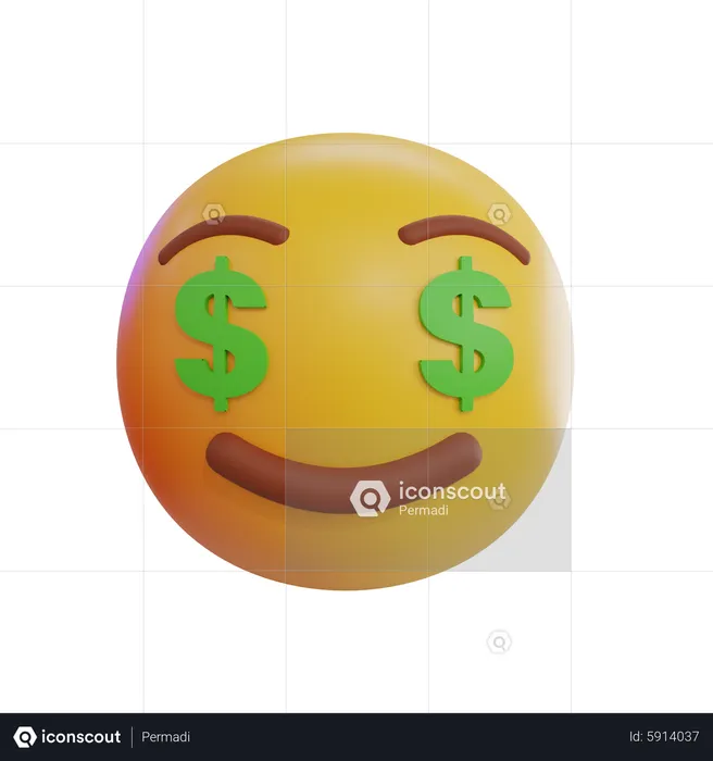 Emoji de ojo de dinero Emoji 3D Icon