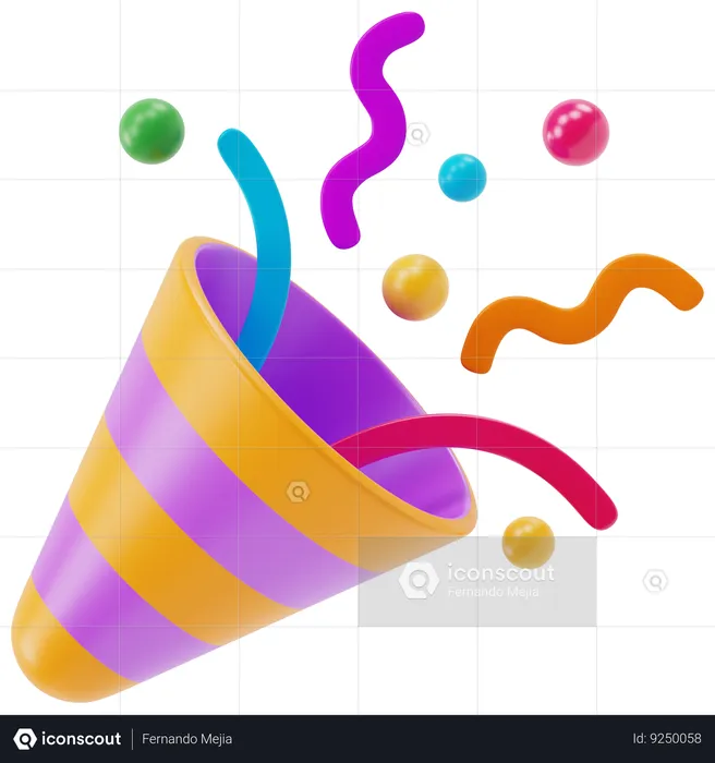 Emoji Party Popper Emoji 3D Icon
