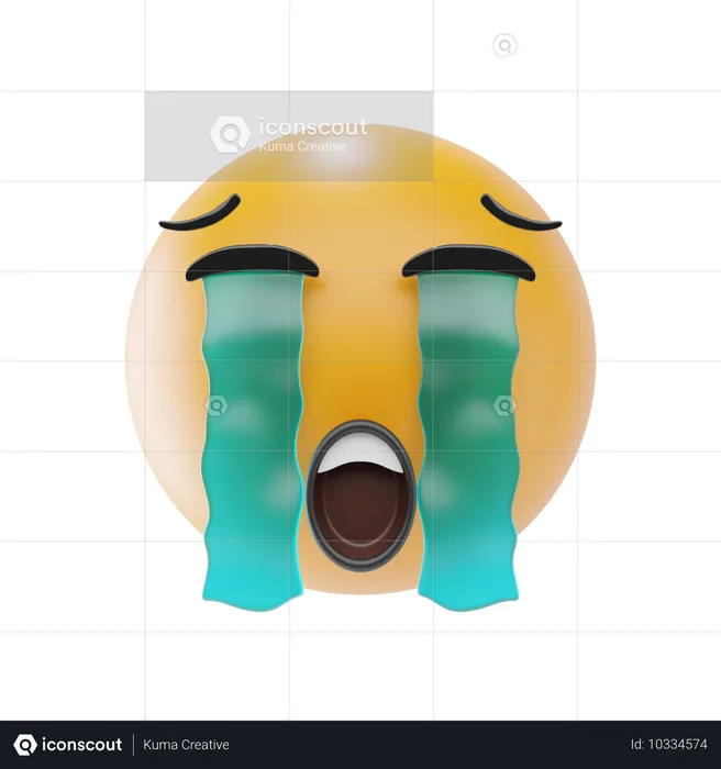 Emoji visage qui pleure fort  3D Icon