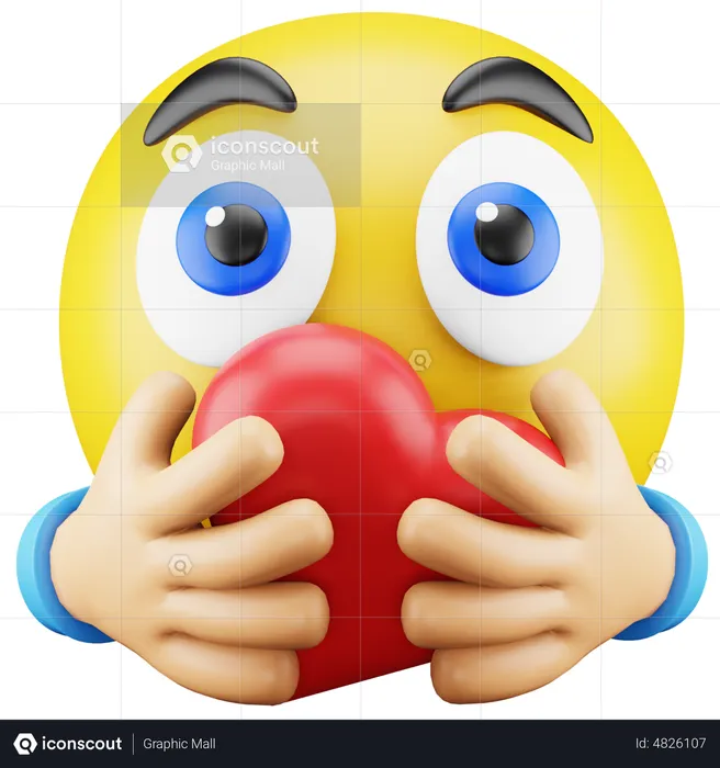 Emoji romântico de mão de coração Emoji 3D Icon