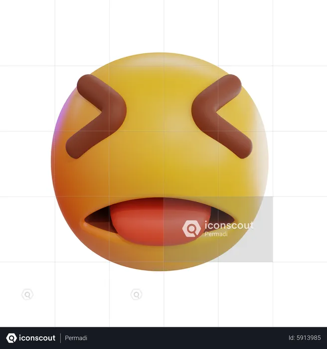 Emoji semicerrando os olhos e rindo Emoji 3D Icon