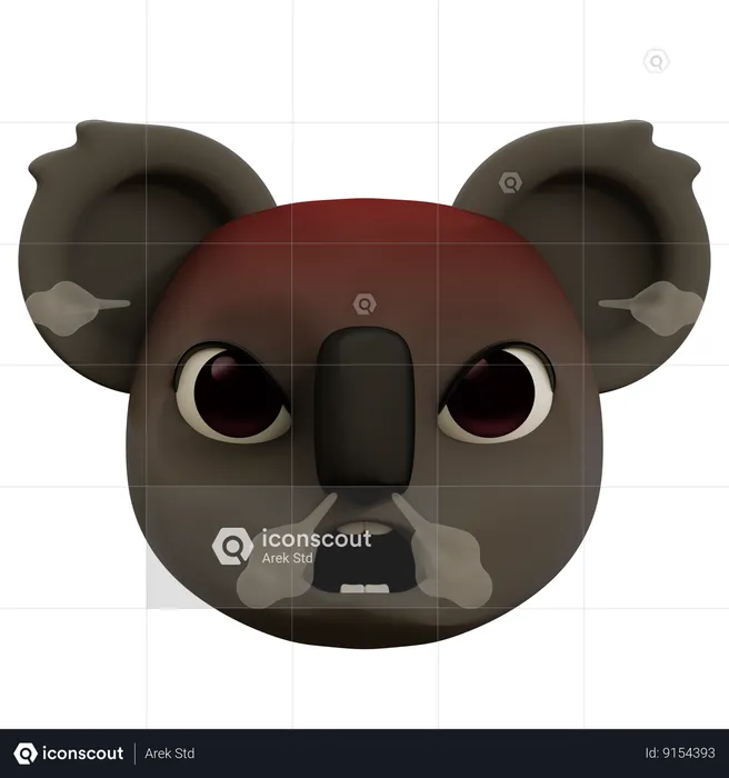 Emoji Very Angry Koala Emoji 3D Icon